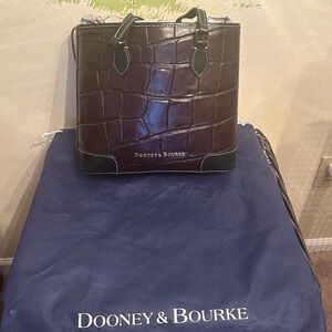 Dooney & Bourke Dark Brown Croc-Embossed Briefcase